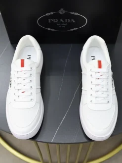 Alternative view of PRADA Sneakers & Trainers Leather-Canvas (White-Red) EU38-44 B0020260603293099