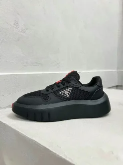 PRADA Sneakers & Trainers Leather-Mesh (Black-Red) EU35-45 B90202606032920129