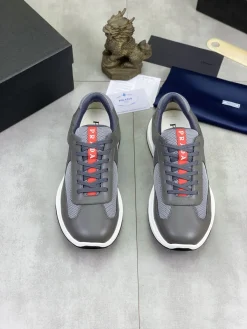 Alternative view of PRADA Sneakers & Trainers Leather-Mesh (Grey-White-Orange-Black) EU38-44 C30202606032957139