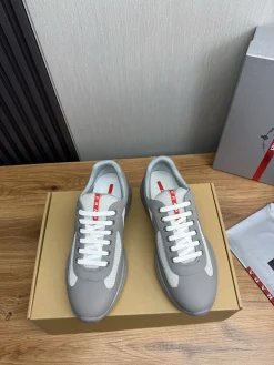 Alternative view of PRADA Sneakers & Trainers Leather-Mesh (Grey-White-Red) EU38-45 C00202606032907129