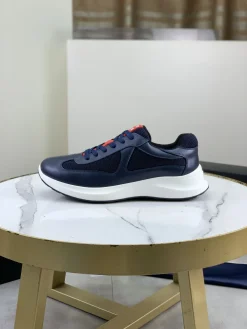 PRADA Sneakers & Trainers Leather-Mesh (Navy-White-Red) EU38-44 C30202606032899139