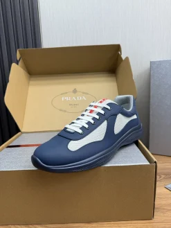 PRADA Sneakers & Trainers Leather-Mesh (Navy-White-Red) EU38-45 C00202606032881129