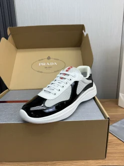 PRADA Sneakers & Trainers Leather-Mesh (White-Black-Grey) EU38-45 C00202606032967129