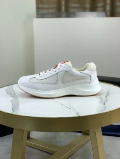 PRADA Sneakers & Trainers Leather-Mesh (White-Red-Brown) EU38-44 C30202606032959139