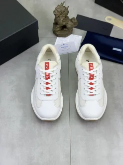Alternative view of PRADA Sneakers & Trainers Leather-Mesh (White-Red-Brown) EU38-44 C30202606032959139