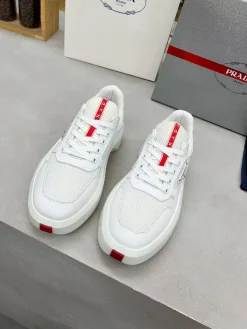 Alternative view of PRADA Sneakers & Trainers Leather-Mesh (White-Red) EU35-45 B90202606032894129