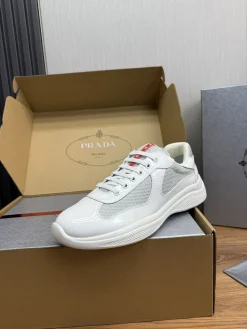 PRADA Sneakers & Trainers Leather-Mesh (White-Red) EU38-45 C00202606032972129