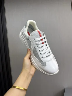 Alternative view of PRADA Sneakers & Trainers Leather-Mesh (White-Red) EU38-45 C00202606032972129