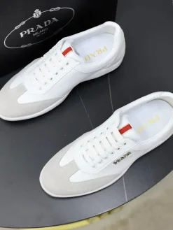 PRADA Sneakers & Trainers Leather-Suede (White-Grey-Red-Black) EU38-44 B10202606032913109
