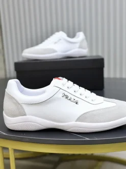 Alternative view of PRADA Sneakers & Trainers Leather-Suede (White-Grey-Red-Black) EU38-44 B10202606032913109