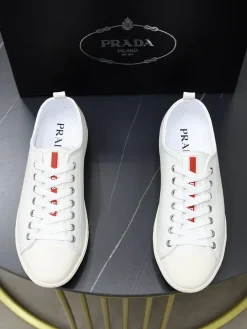 Alternative view of PRADA Sneakers & Trainers Leather (White-Red) EU38-44 B10202606032951109