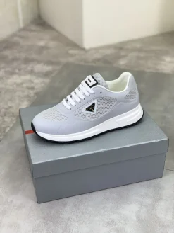 PRADA Sneakers & Trainers Mesh-Leather (Grey-White-Black) EU38-44 B80202606032882129