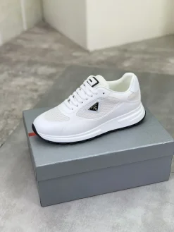 PRADA Sneakers & Trainers Mesh-Leather (White-Black) EU38-44 B80202606032887129