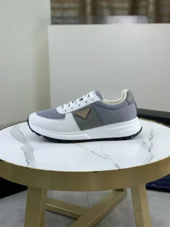 PRADA Sneakers & Trainers Mesh-Leather (White-Grey-Black) EU38-44 C40202606032892139