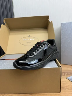 PRADA Sneakers & Trainers Patent Leather-Mesh (Black) EU38-45 C00202606032965129