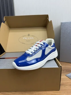 PRADA Sneakers & Trainers Patent Leather-Mesh (Blue-White-Red) EU38-45 C00202606032968129