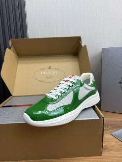 PRADA Sneakers & Trainers Patent Leather-Mesh (Green-White-Red) EU38-45 C00202606032969129