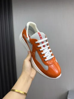 Alternative view of PRADA Sneakers & Trainers Patent Leather-Mesh (Orange-White-Grey) EU38-45 C00202606032909129