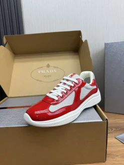 PRADA Sneakers & Trainers Patent Leather-Mesh (Red-White-Grey) EU38-45 C00202606032971129