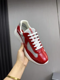 Alternative view of PRADA Sneakers & Trainers Patent Leather-Mesh (Red-White-Grey) EU38-45 C00202606032971129