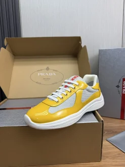 PRADA Sneakers & Trainers Patent Leather-Mesh (Yellow-White-Grey) EU38-45 C00202606032973129