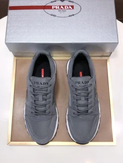 Alternative view of PRADA Sneakers & Trainers Suede-Leather (Gray-White-Black) EU38-45 B80202606032984129