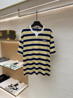 PRADA T-shirts & Vests Cotton (Yellow-Navy Blue-White) 36-42 A2520260613077179