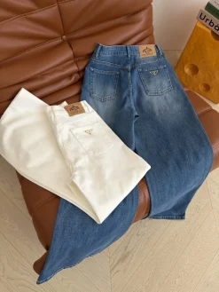 Alternative view of PRADA Trousers & Shorts Denim (Blue-White) B45202606011347119