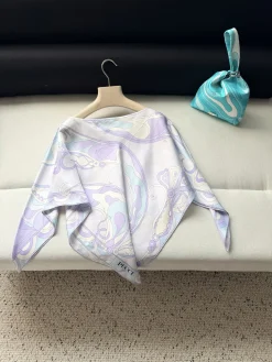 PUCCI Clothing Silk (White-Purple-Blue) One Size C25202606010631139