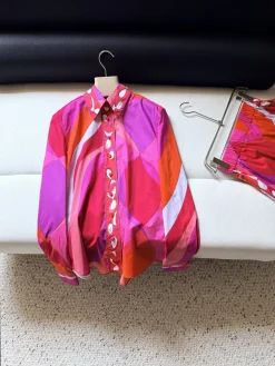 PUCCI Shirts & Polos Silk (Pink-Orange-Red) 36-42 C25202606010632139