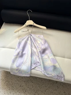 PUCCI T-shirts & Vests Silk (White-Purple) One Size C25202606010630139