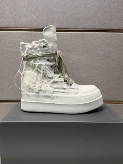 RICK OWENS Boots & Booties Canvas (White-Beige) EU35-47 B80202606033009129