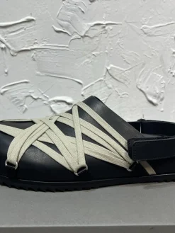 RICK OWENS Sandals & Mules Leather (Black-Beige) EU39-46 C10202606033015129