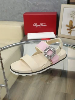 ROGER VIVIER Sandals & Mules Leather (Beige-Pink) EU35-40 B0020260603302799