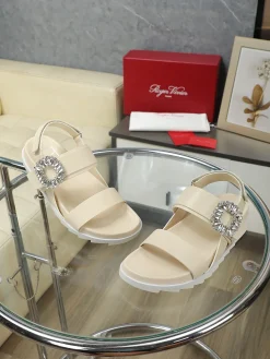 Alternative view of ROGER VIVIER Sandals & Mules Leather (Beige-White-Silver) EU35-40 B0020260603302899