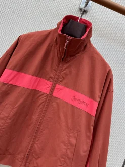 Alternative view of SAINT LAURENT Coats & Jackets Cotton (Brown-Red) S-M-L C35202606011724139