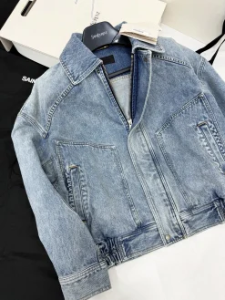 SAINT LAURENT Coats & Jackets Denim (Light blue) S-M-L D85202606010108179