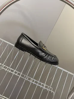 SAINT LAURENT Flats & Loafers Leather (Black-Gold) EU39-44 C20202606033042139