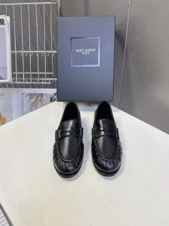 Alternative view of SAINT LAURENT Flats & Loafers Leather (Black-Gold) EU39-44 C20202606033042139