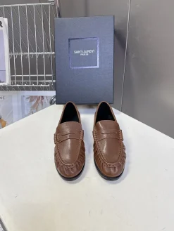 Alternative view of SAINT LAURENT Flats & Loafers Leather (Brown-Black) EU39-44 C20202606033050139