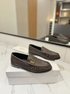 Alternative view of SAINT LAURENT Flats & Loafers Leather (Brown) EU35-45 C20202606033049139
