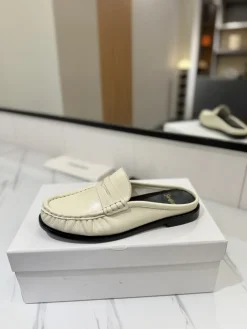 SAINT LAURENT Flats & Loafers Leather (White-Black) EU35-45 C10202606033052129