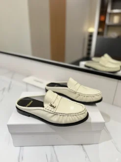 Alternative view of SAINT LAURENT Flats & Loafers Leather (White-Black) EU35-45 C10202606033052129