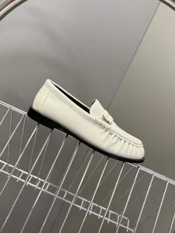 SAINT LAURENT Flats & Loafers Leather (White-Black) EU39-44 C20202606033054139