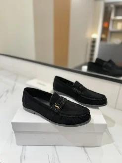 Alternative view of SAINT LAURENT Flats & Loafers Suede (Black) EU35-45 C20202606033055139