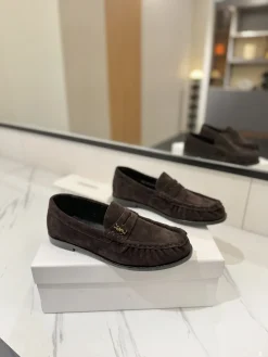 Alternative view of SAINT LAURENT Flats & Loafers Suede (Brown) EU35-45 C20202606033057139