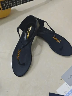Alternative view of SAINT LAURENT Sandals & Mules Leather (Black-Gold) EU34-41 B40202606033065109