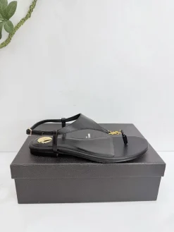 SAINT LAURENT Sandals & Mules Leather (Black-Gold) EU35-42 B40202606033062109