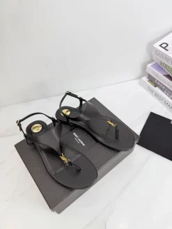 Alternative view of SAINT LAURENT Sandals & Mules Leather (Black-Gold) EU35-42 B40202606033062109