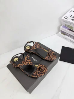 Alternative view of SAINT LAURENT Sandals & Mules Leather (Brown-Black) EU35-42 B40202606033072109